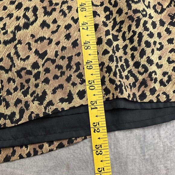 Robbie Bee Dress Women 12 Tan Black Animal Sheath Long Party Silk Formal VTG - Picture 9 of 11